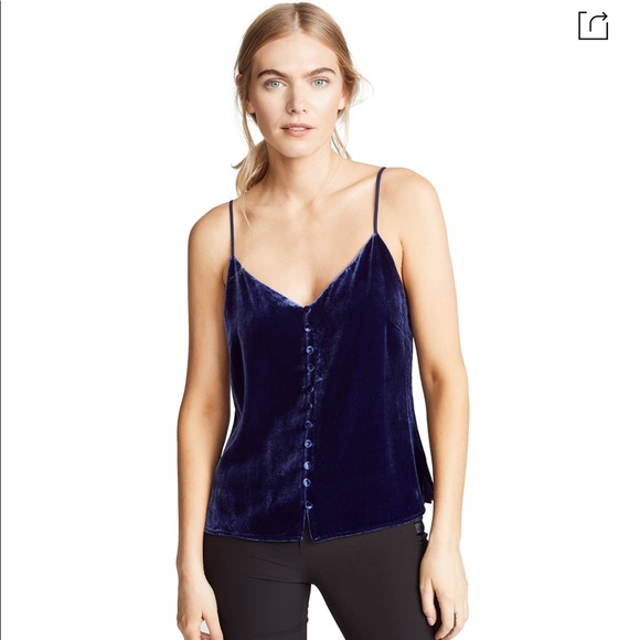 L'AGENCE Tops - L’agence Jemiliana Velvet Button Tank Top